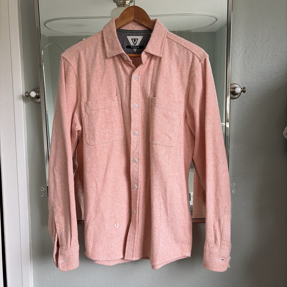 Vissla pink button down shirt